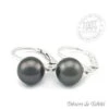 Boucles D'oreilles Perles De Tahiti Semi Rondes Argent Tt171