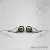 Boucles D'Oreilles Perles De Tahiti Semi Rondes Argent TT408