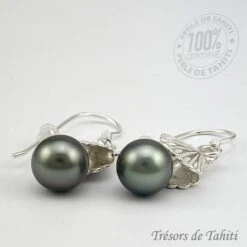 Boucles D'Oreilles Perles De Tahiti Semi Rondes Argent TT408 -Monoï Boutique boucles d oreilles perles de tahiti semi rondes argent tt408 3