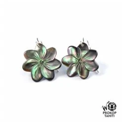 Boucles Oreilles Argent Tiare Tahiti Nacre Prokop Bffag