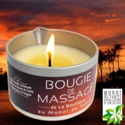 Bougie De Massage Au Monoi Ao Tahiti Parfum Paradis 150g -Monoï Boutique bougie de massage au monoi ao tahiti parfum paradis 150g 2