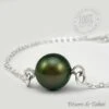 Bracelet Perle De Tahiti Semi Ronde Chaine En Argent TT414
