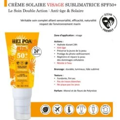 Crème Solaire Sublimatrice Visage 50mL Monoi Hei Poa SPF50+ 8 Crème Solaire Sublimatrice Visage 50mL Monoi Hei Poa SPF50+ -Monoï Boutique creme solaire sublimatrice 50ml monoi hei poa tres haute protection spf50 2