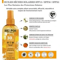 Huile Seche Solaire 150mL Monoi Hei Poa SPF30 -Monoï Boutique huile seche solaire monoi 150ml hei poa spf30 2