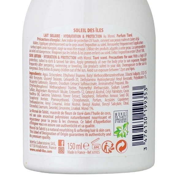 Lait Protecteur Corps 150ml Soleil Des Iles Tiare Spf50 3 Lait Protecteur Corps 150ml Soleil Des Iles Tiare Spf50 – Image 3