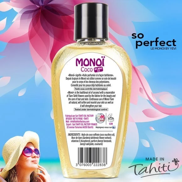 Monoi Tevi Tahiti Parfum Noix De Coco 120ml 3 Monoi Tevi Tahiti Parfum Noix De Coco 120ml – Image 3