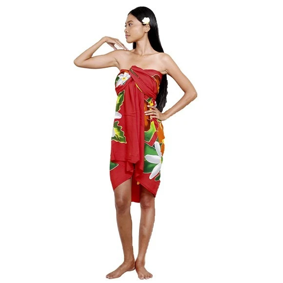 Pareo Bali Art Fait Main Fleurs Polynesiennes 8324 2 Pareo Bali Art Fait Main Fleurs Polynesiennes 8324 – Image 2