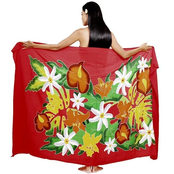 Pareo Bali Art Fait Main Fleurs Polynesiennes 8324 1 Pareo Bali Art Fait Main Fleurs Polynesiennes 8324