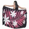 Pareo Bali Art Fait Main Fougere Et Fleurs De Tiare 8480