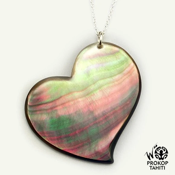 Pendentif Coeur De Nacre Prokop Tahiti Chaine Argent CR5 2 Pendentif Coeur De Nacre Prokop Tahiti Chaine Argent CR5 – Image 2