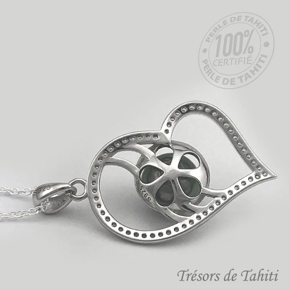 Pendentif Coeur De Perle De Tahiti Chaine Argent TT424 3 Pendentif Coeur De Perle De Tahiti Chaine Argent TT424 – Image 3