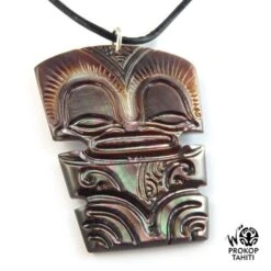 Pendentif Nacre Gravee Prokop Tahiti Tiki Xl Tk2