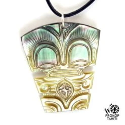 Pendentif Nacre Gravee Prokop Tahiti Tiki Xl Tk5