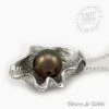 Pendentif Perle De Tahiti Coquillage Chaine Argent TT393