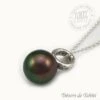 Pendentif Perle De Tahiti Semi Ronde Chaine Argent TT394