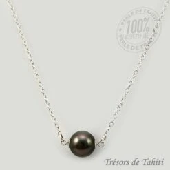 Pendentif Perle De Tahiti Semi Ronde Chaine Argent TT415 -Monoï Boutique pendentif perle de tahiti semi ronde chaine argent tt415 2
