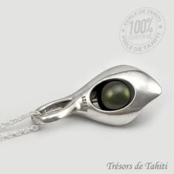 Pendentif Perle De Tahiti Semi Ronde Chaine Argent TT422 -Monoï Boutique pendentif perle de tahiti semi ronde chaine argent tt422 3